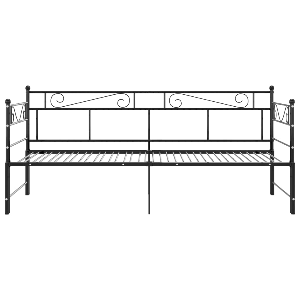 Ausziehsofa Bettgestell Schwarz Metall 90x200 cm