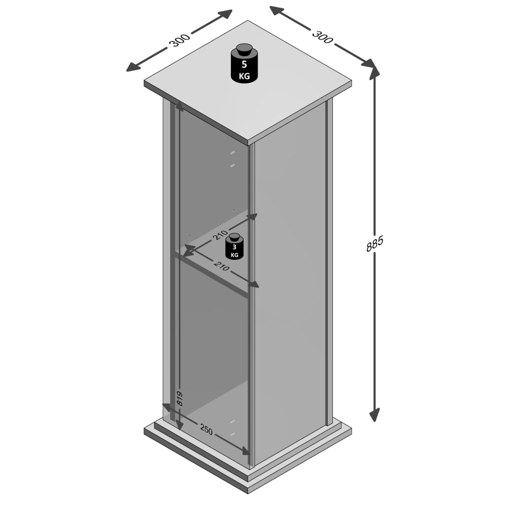 Beistelltisch mit Tür 88,5 cm Eichenbraun