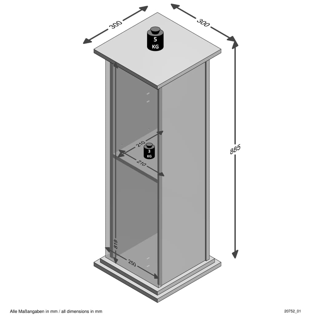 Dekotisch mit Tür 88,5 cm Grau