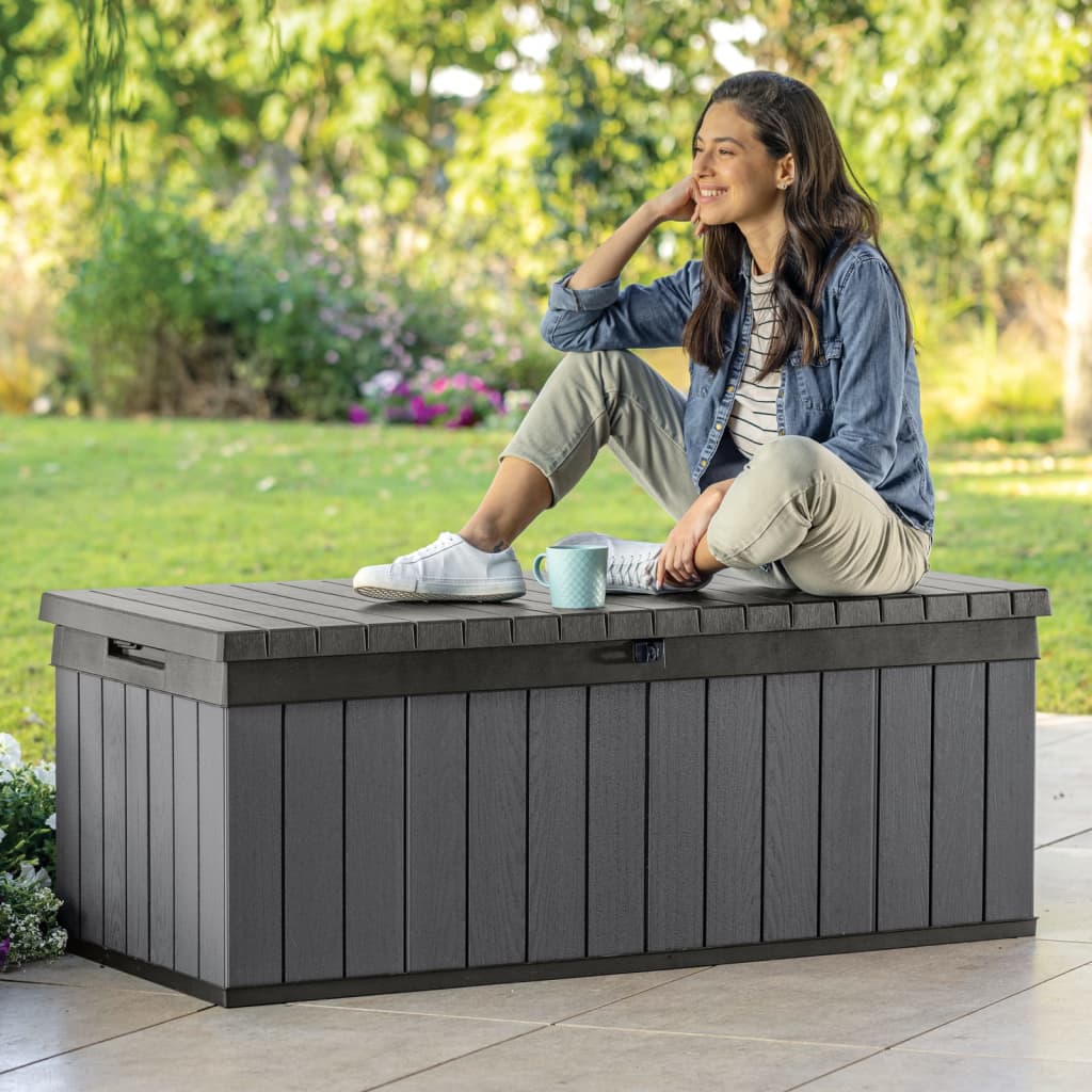 Garten-Aufbewahrungsbox Darwin 380 L Grau