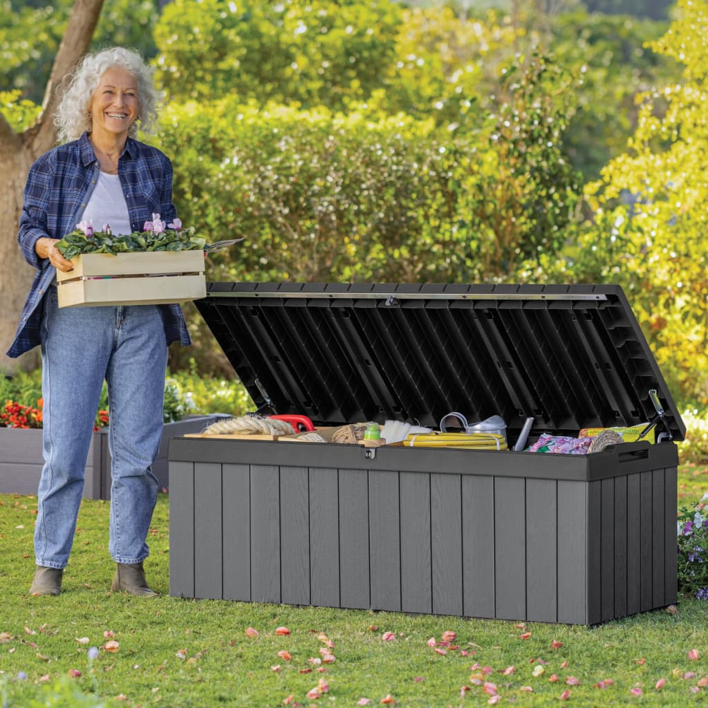 Garten-Aufbewahrungsbox Darwin 380 L Grau