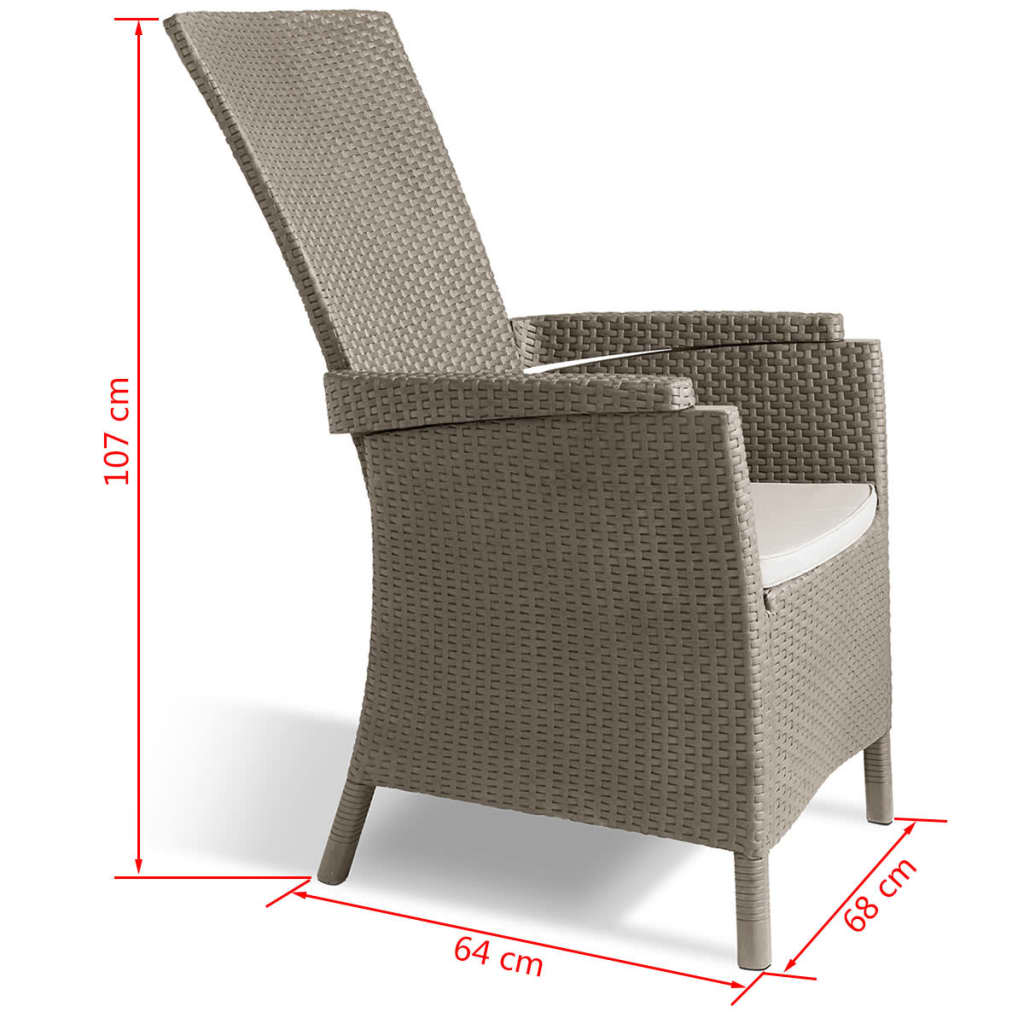 Gartensessel Verstellbar Vermont Cappuccino-Braun 238449