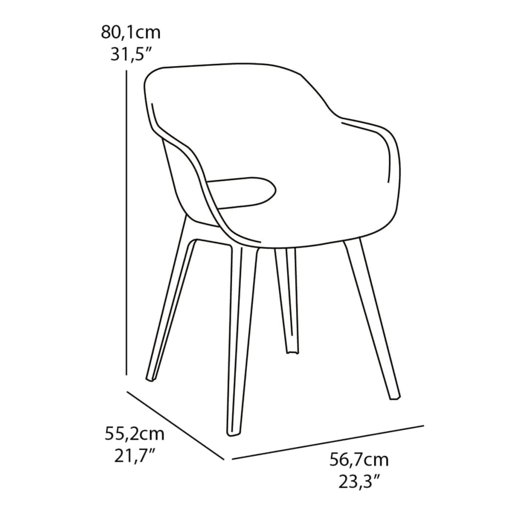 Gartenstühle Akola 2 Stk. Weiß