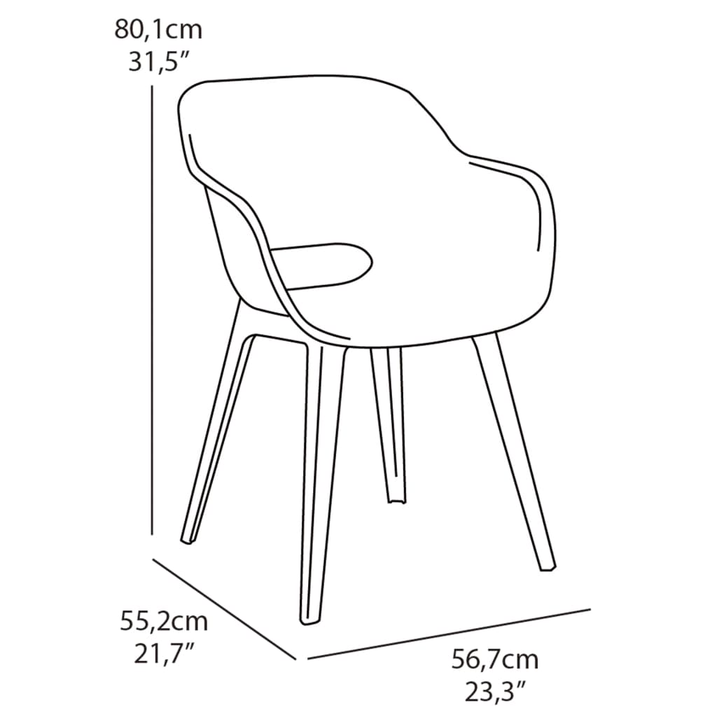 Gartenstühle Akola 2 Stk. Grau