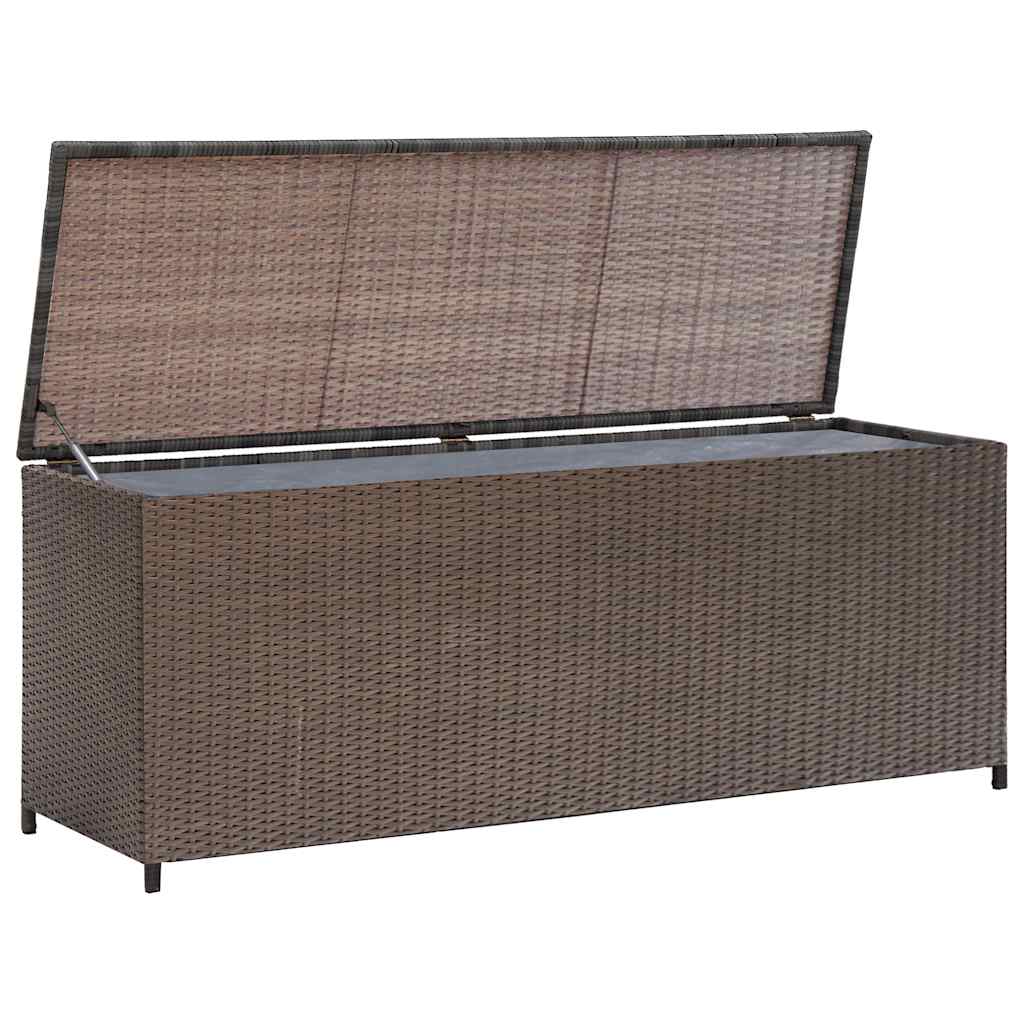 Garten-Auflagenbox Braun 120x50x60 cm Poly Rattan