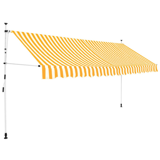 Einziehbare Markise Handbetrieben 350 cm Orange/Weiß Gestreift