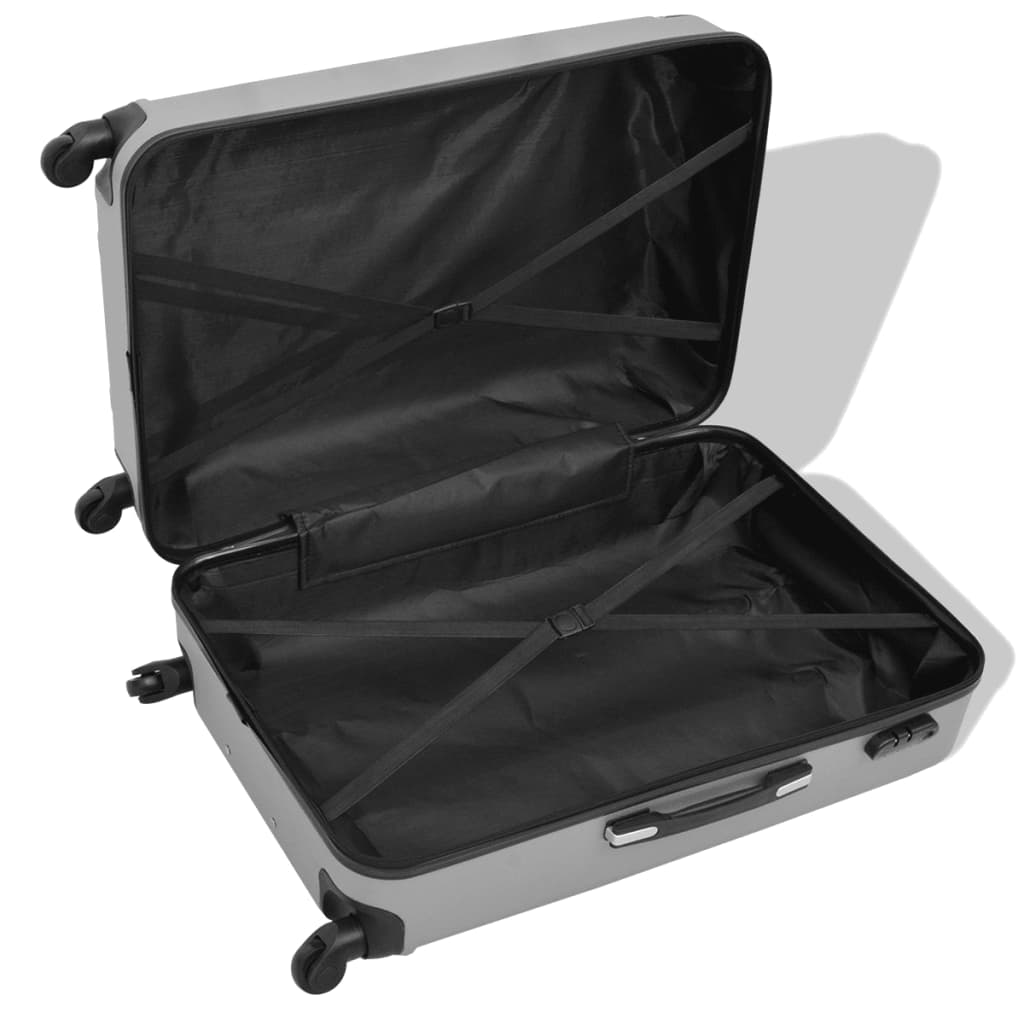 Vierteiliges Hartschalen-Trolley-Set Silber