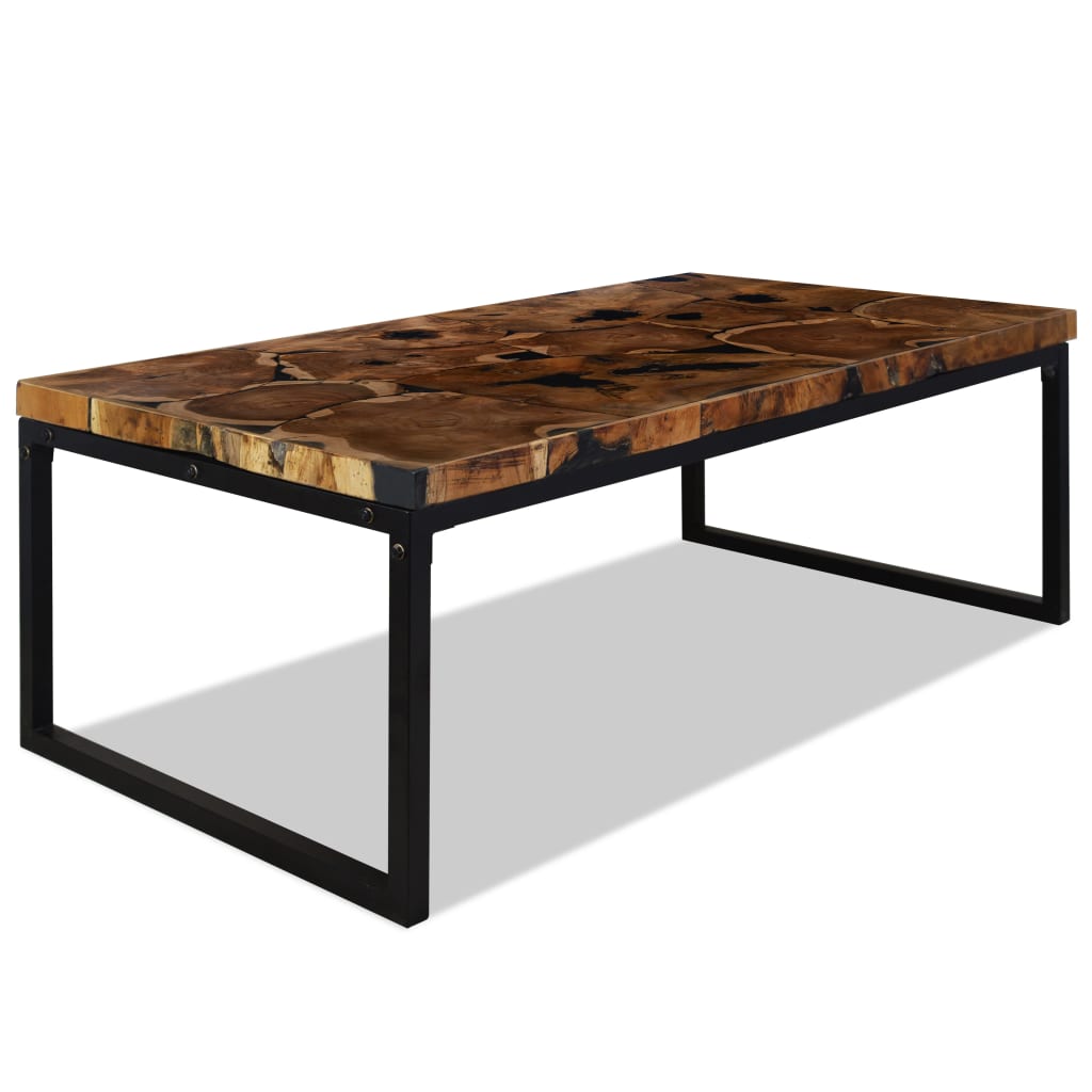 Couchtisch Teak Harz 110x60x40 cm