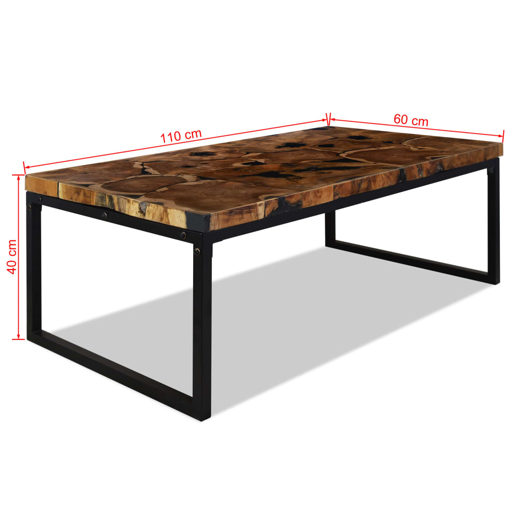 Couchtisch Teak Harz 110x60x40 cm