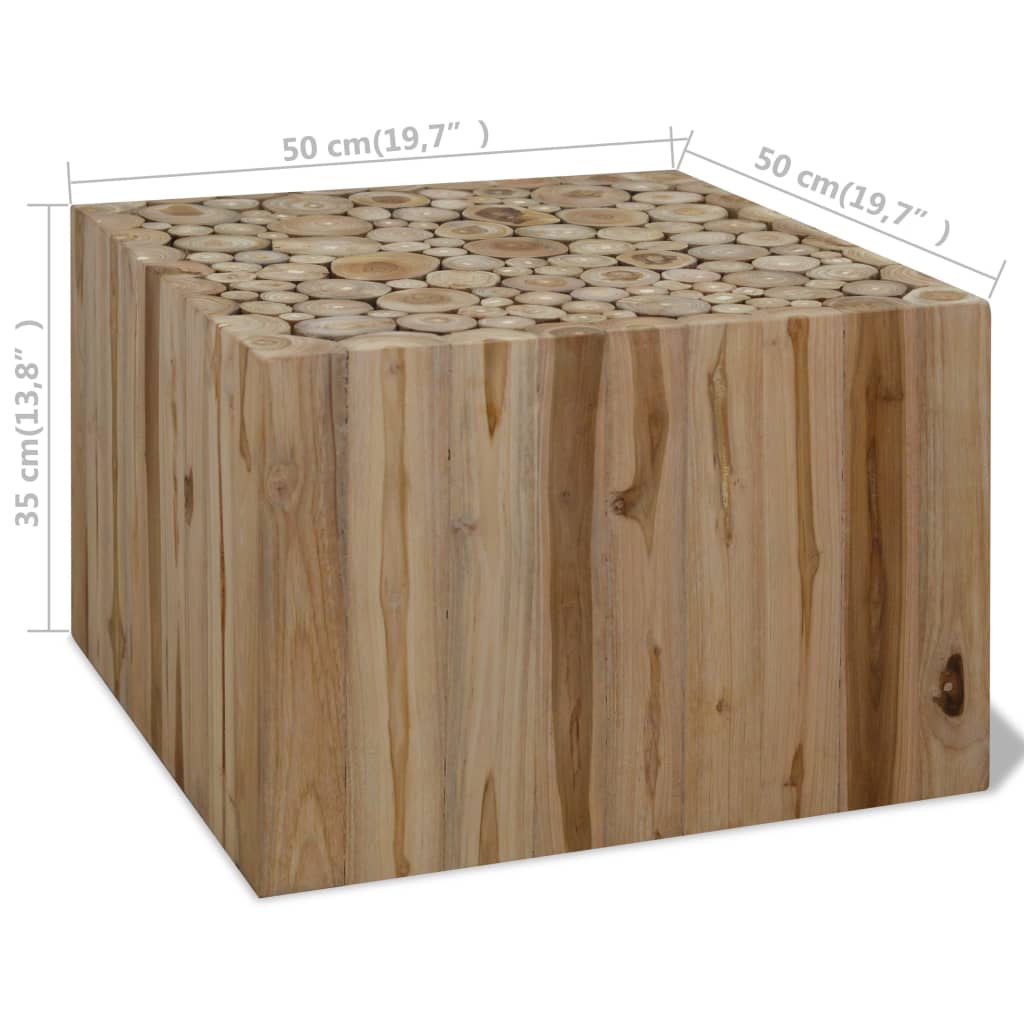 Couchtisch Teakholz 50x50x35 cm