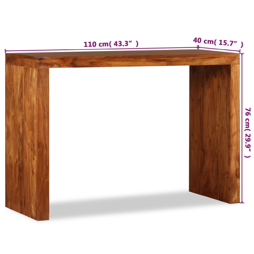 Konsolentisch Massivholz mit Honigfarbener Politur 110x40x76 cm