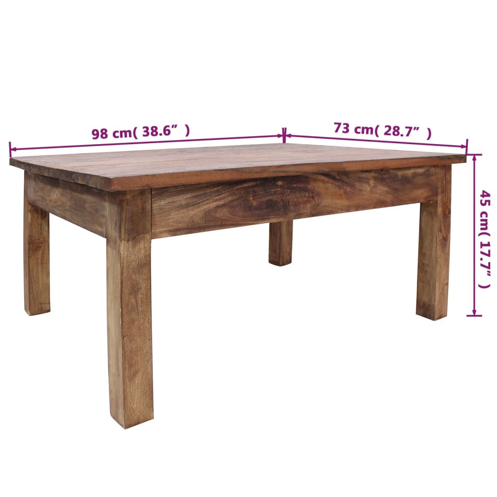 Couchtisch Massives Mahagoniholz 98x73x45 cm