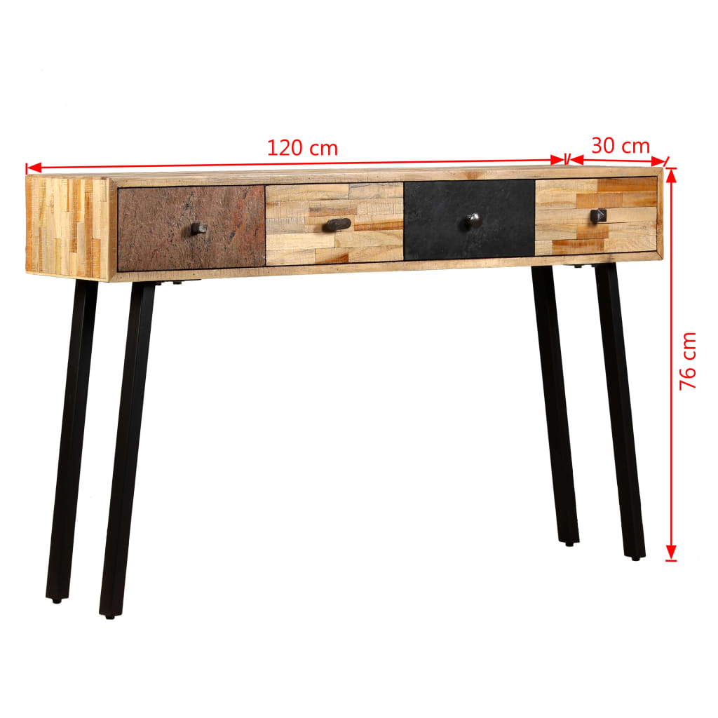 Konsolentisch Recyceltes Teak Massiv 120 x 30 x 76 cm