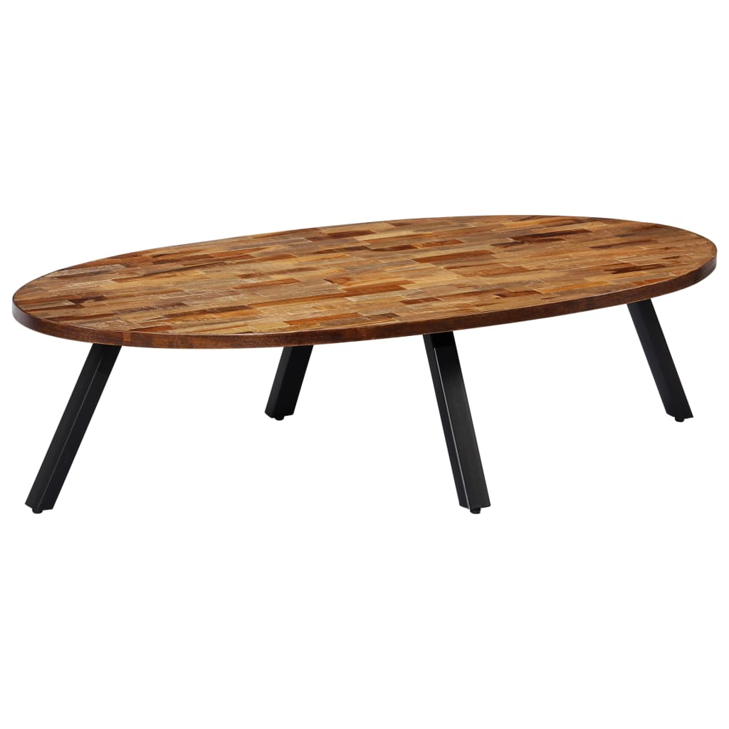 Couchtisch Recyceltes Massivholz Teak Oval 120x60x30 cm