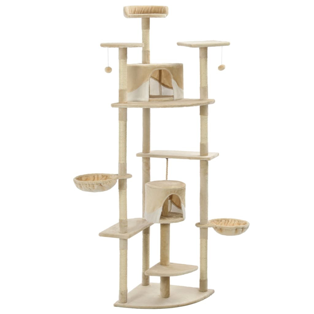 Katzen-Kratzbaum Sisal 203 cm Beige und Weiß