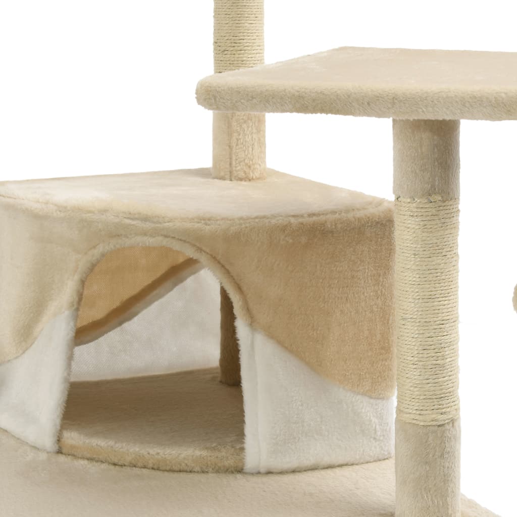 Katzen-Kratzbaum Sisal 203 cm Beige und Weiß