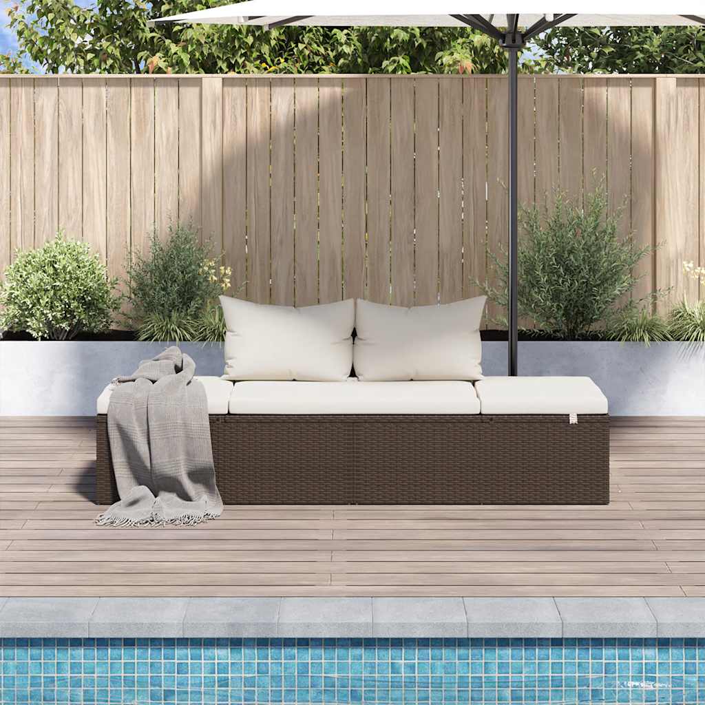 Gartenbett Braun 195×60 cm Poly Rattan