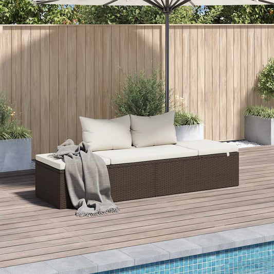 Gartenbett Braun 195×60 cm Poly Rattan