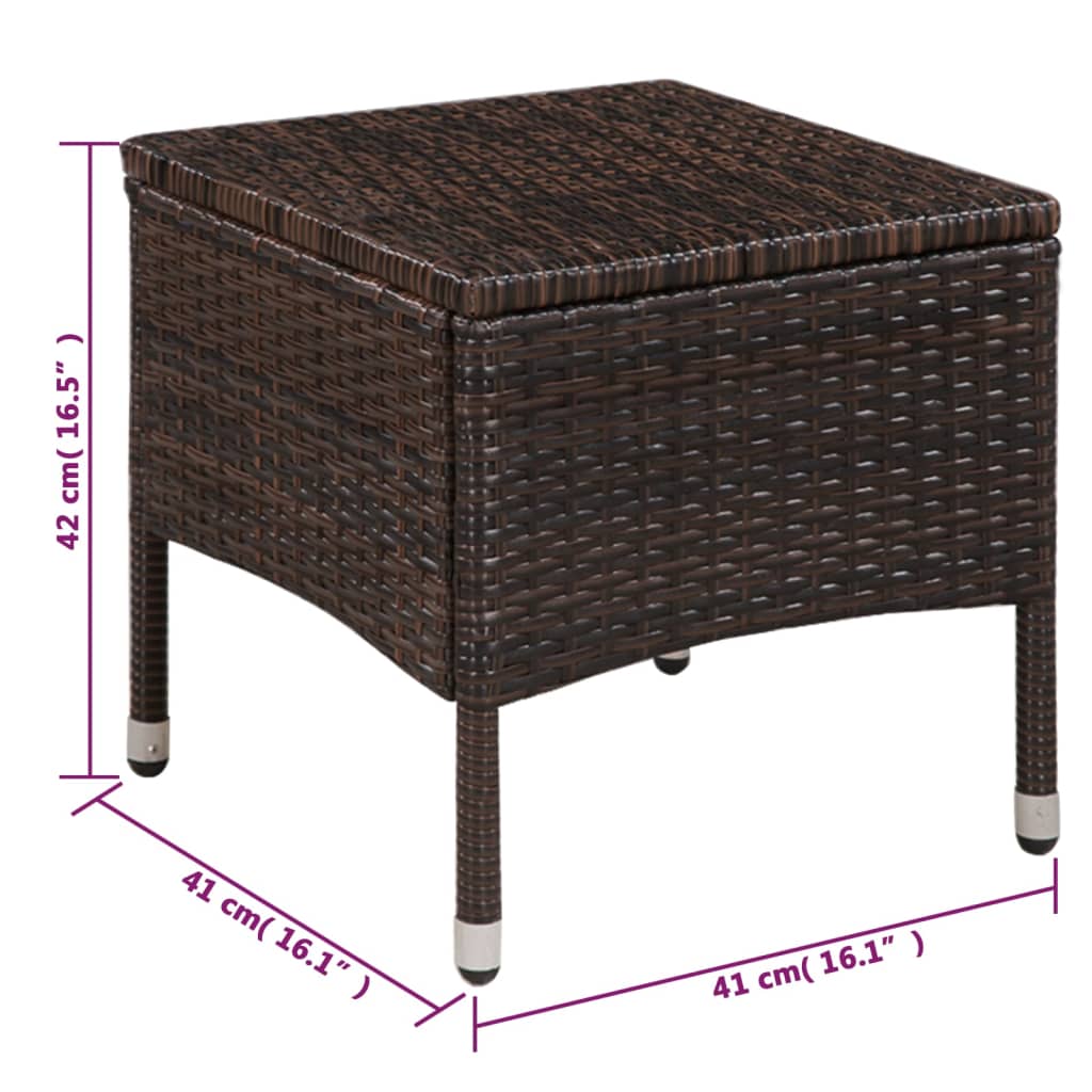 Gartenstuhl und Hocker mit Polstern Poly Rattan Braun