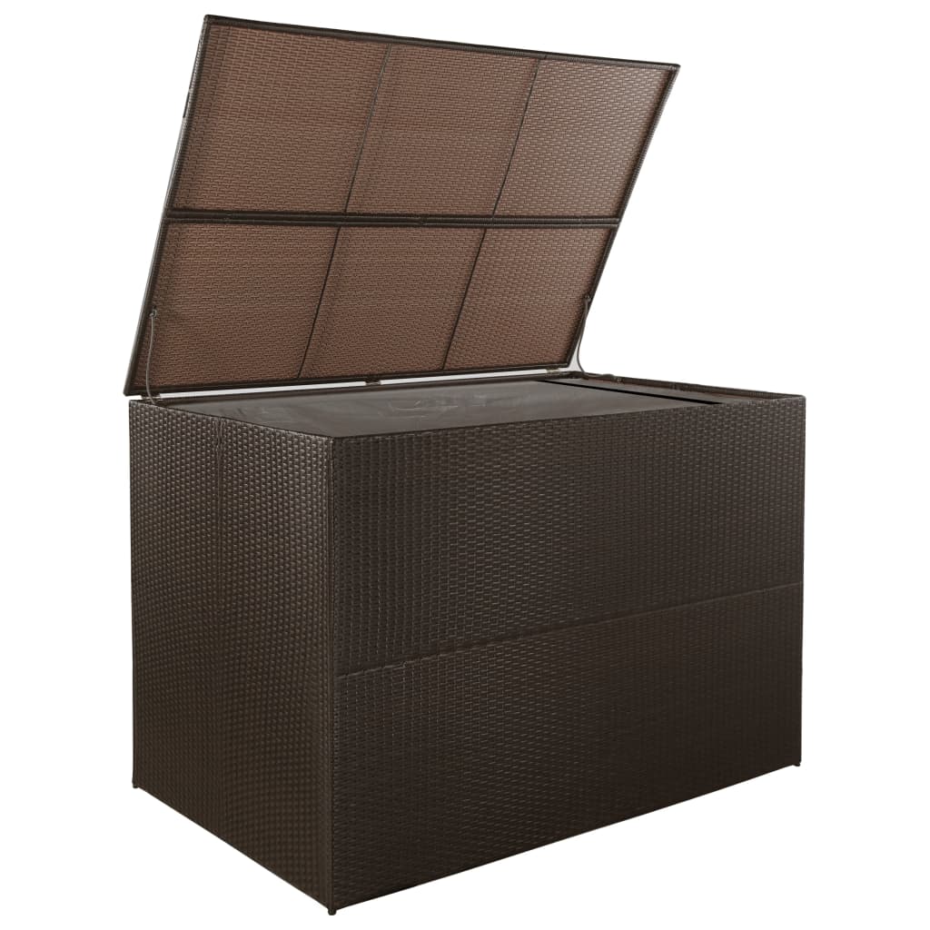 Garden-Auflagenbox Braun 150x100x100 cm Poly Rattan