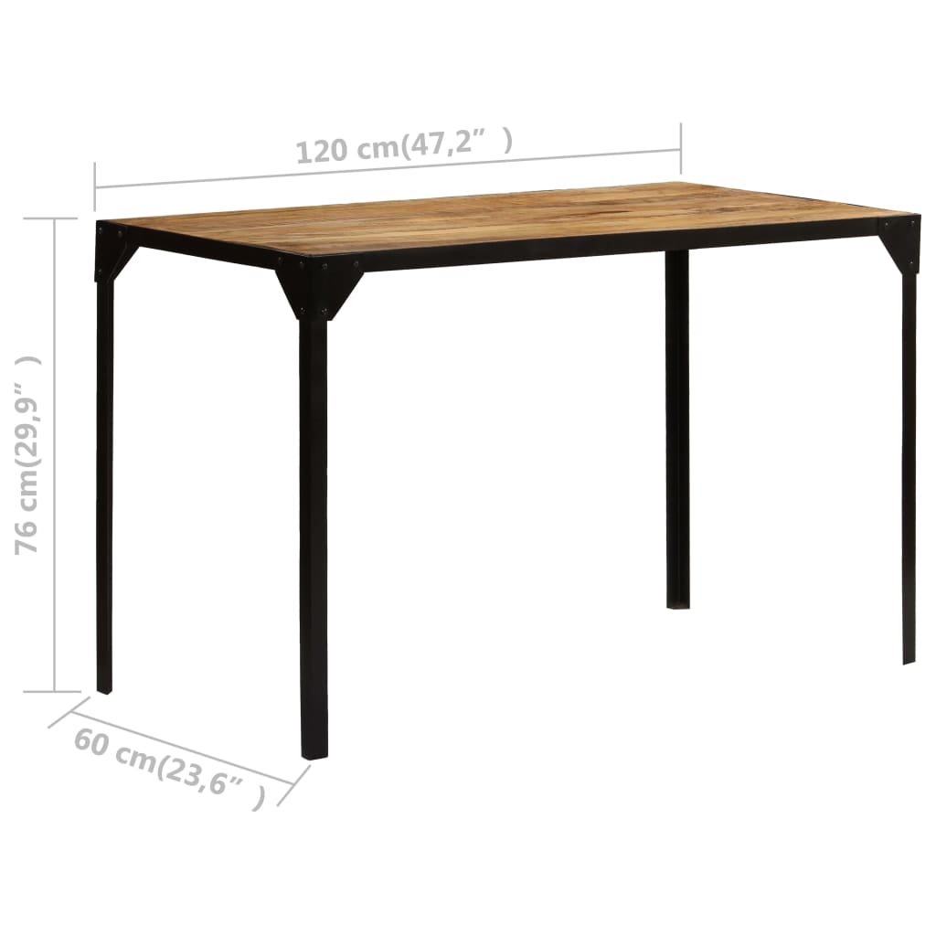 Esstisch Raues Massives Mangoholz und Stahl 120 cm