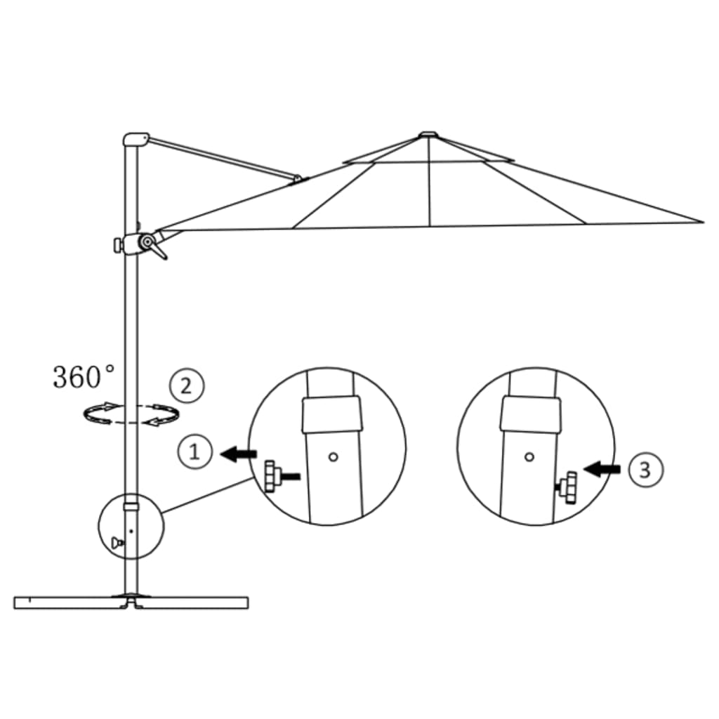 Ampelschirm mit Aluminium-Mast 250x250 cm Anthrazit