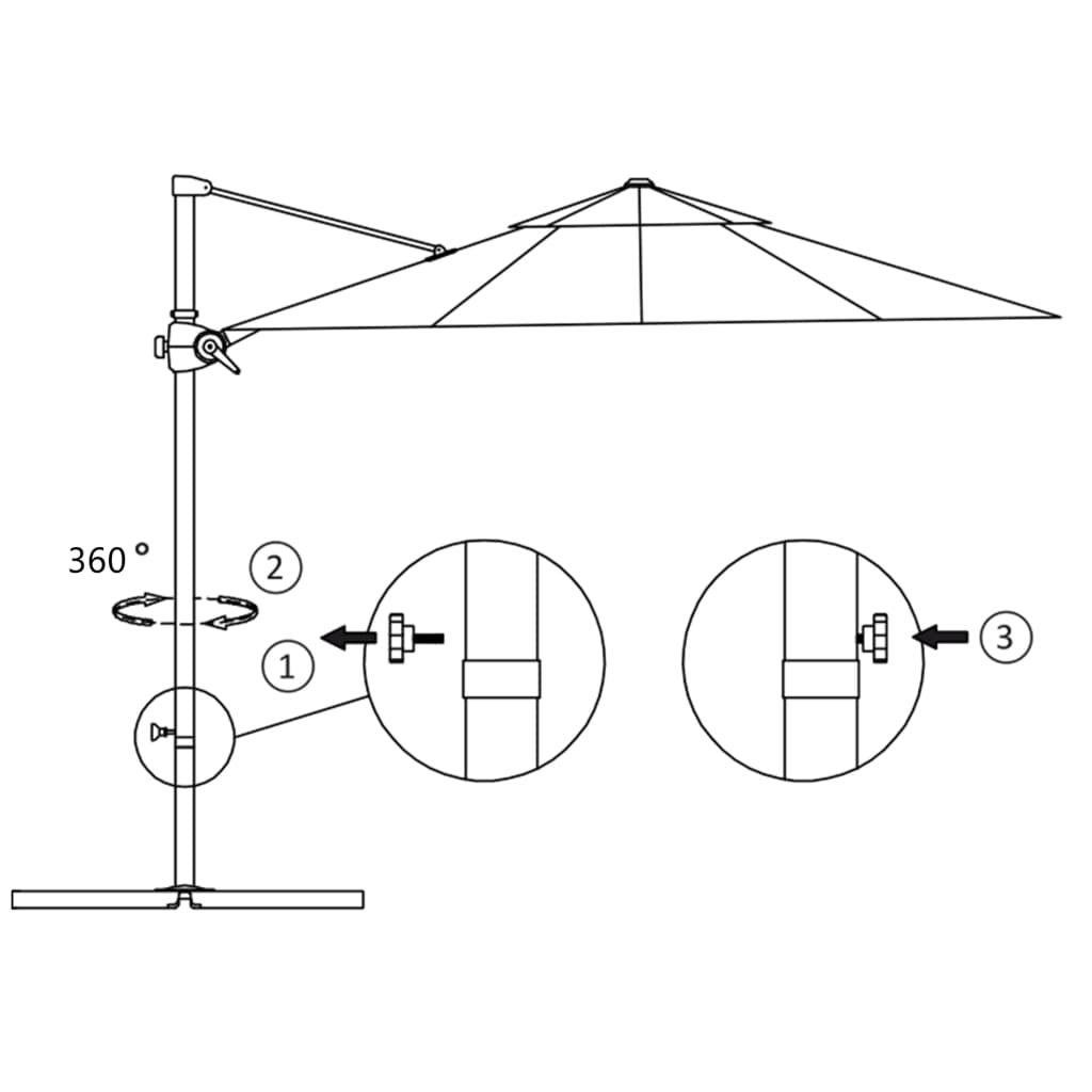 Ampelschirm mit Stahl-Mast 250x250 cm Sandweiß