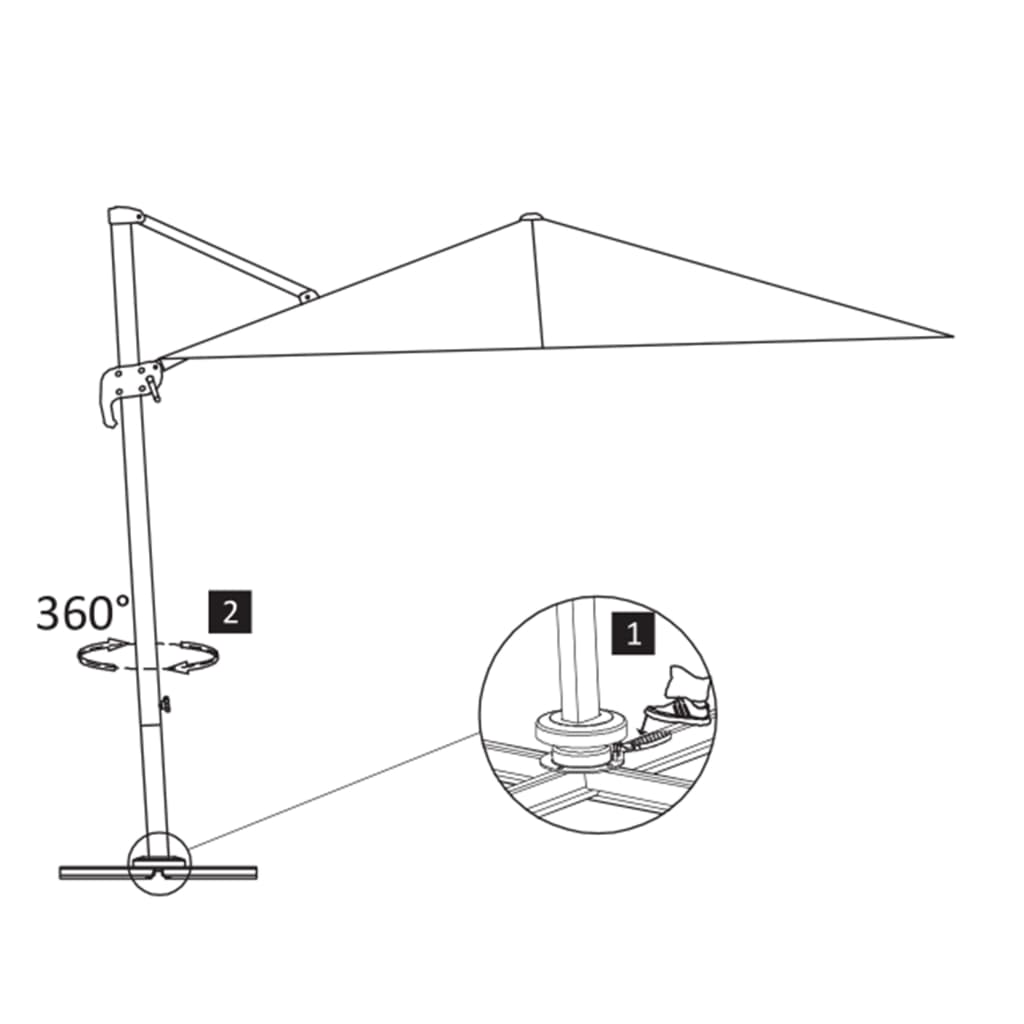 Ampelschirm mit Aluminium-Mast 400x300 cm Grün