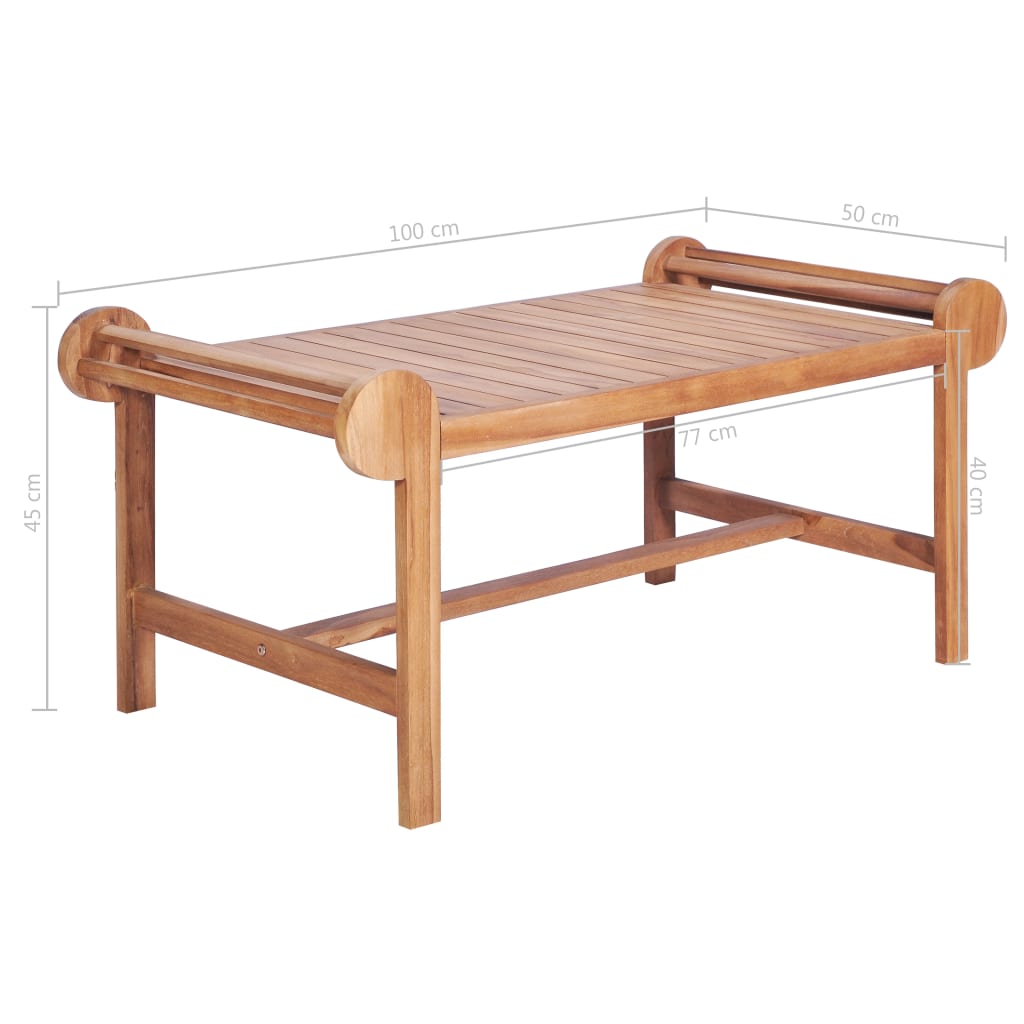 Couchtisch 100x50x45 cm Massivholz Teak