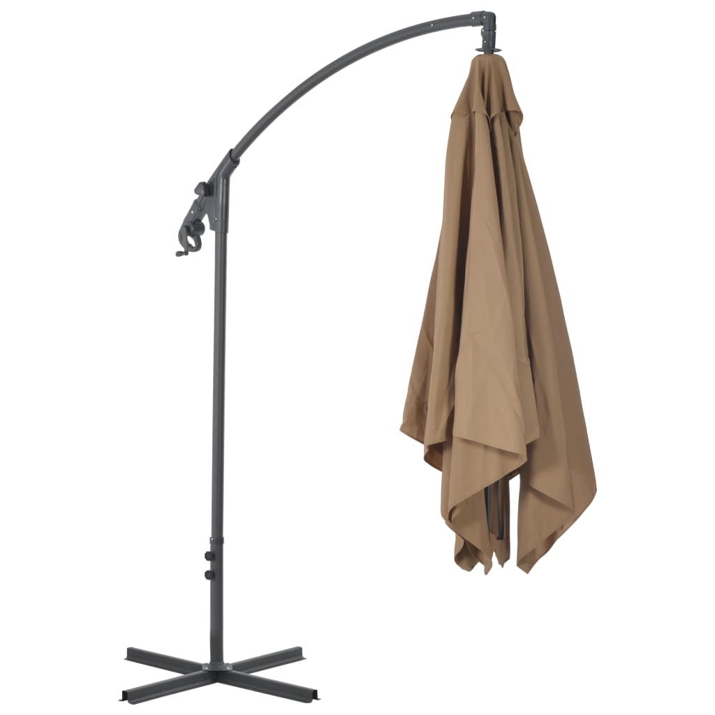 Ampelschirm mit Stahl-Mast 250x250 cm Taupe