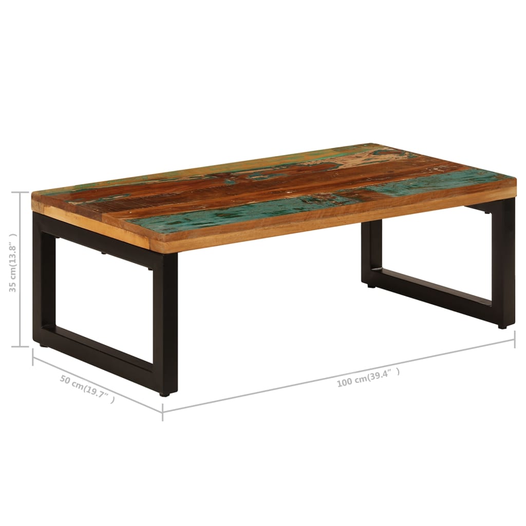 Couchtisch 100x50x35 cm Altholz und Stahl