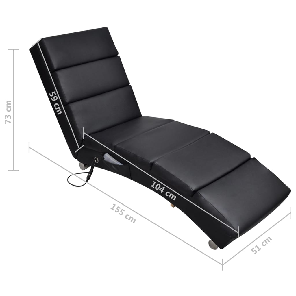 Massage-Chaiselongue Schwarz Kunstleder