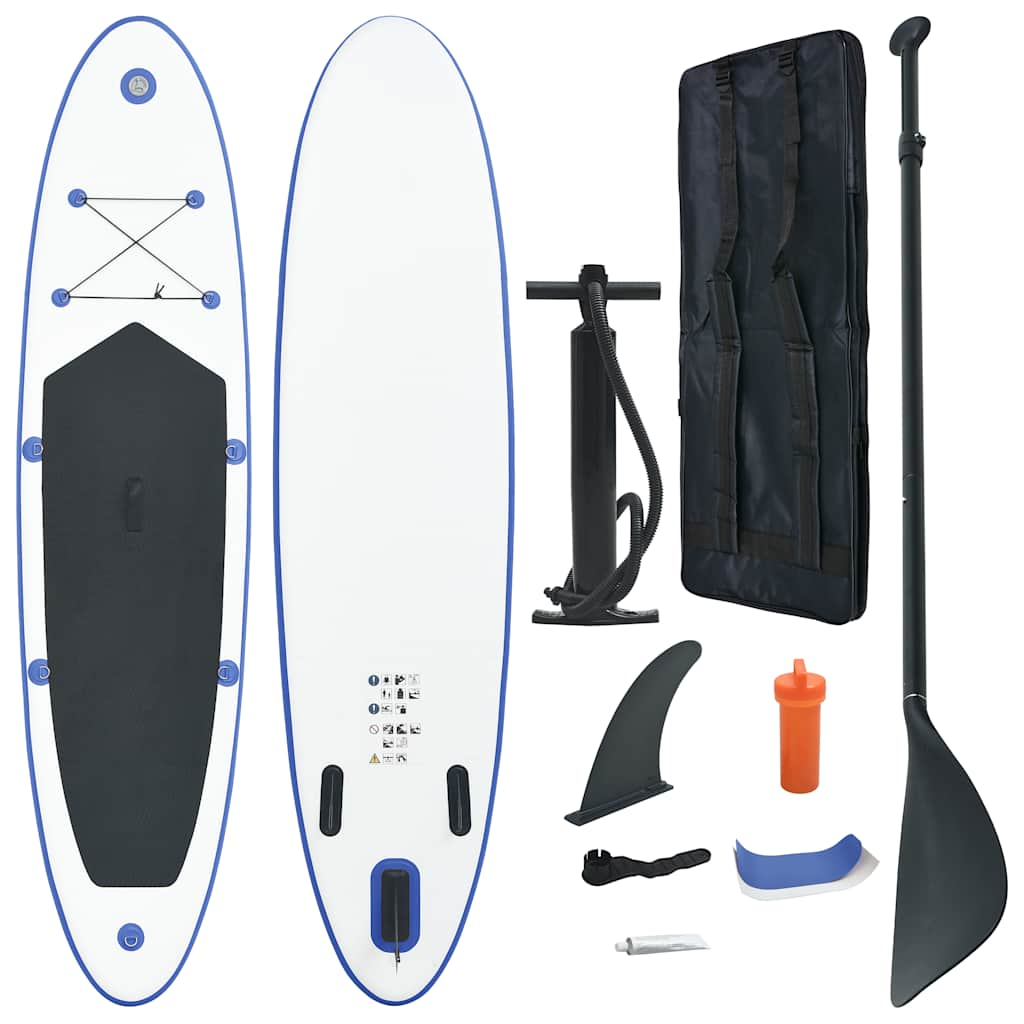 SUP-Board Aufblasbar Blau und Weiß