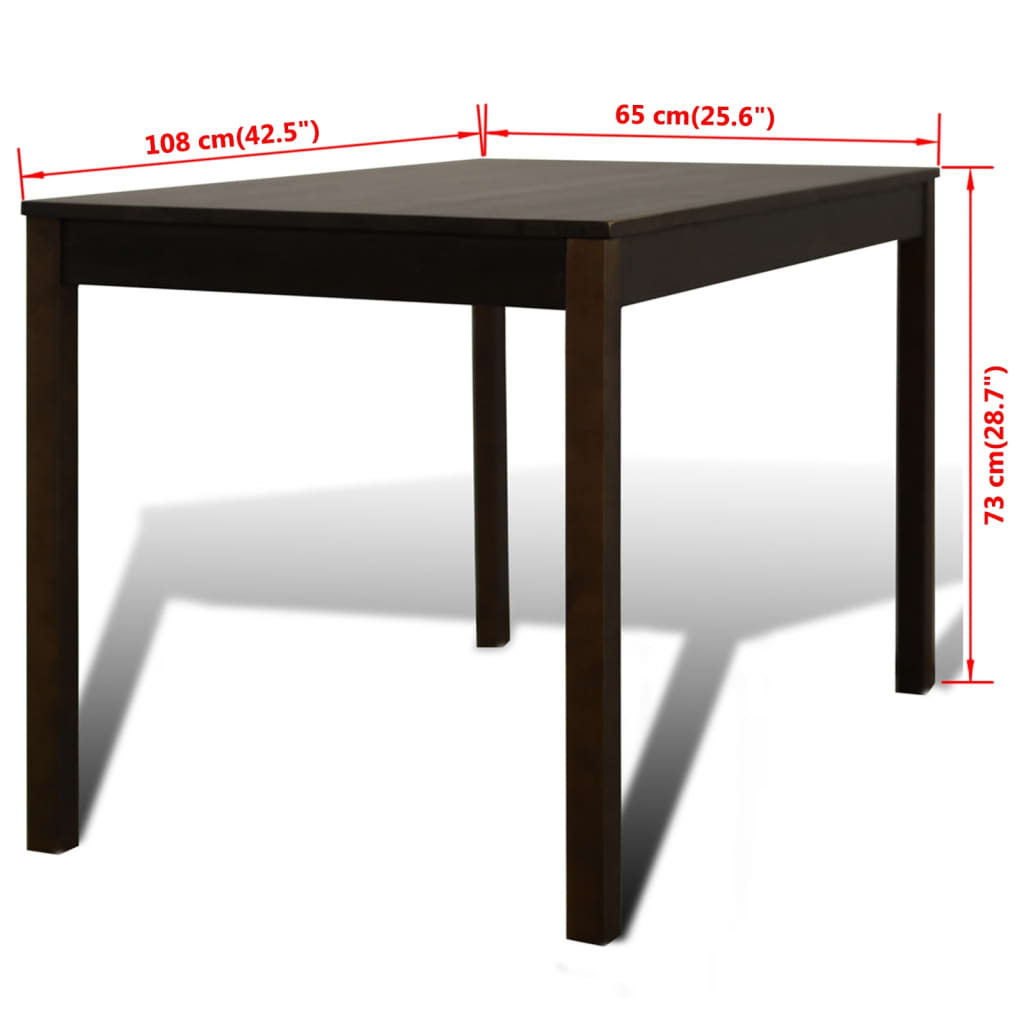 Esstisch Holztisch mit 4 Holzstühlen Esszimmerset braun