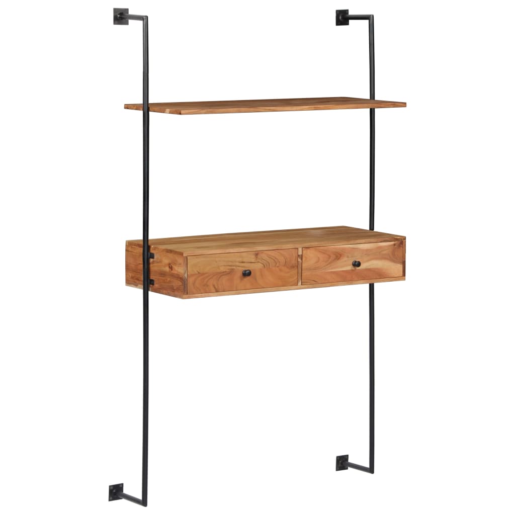 Wandschreibtisch 90x40x170 cm Massivholz Akazie