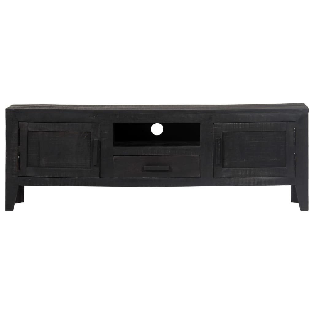 TV-Schrank Schwarz 118x30x40 cm Massivholz Mango