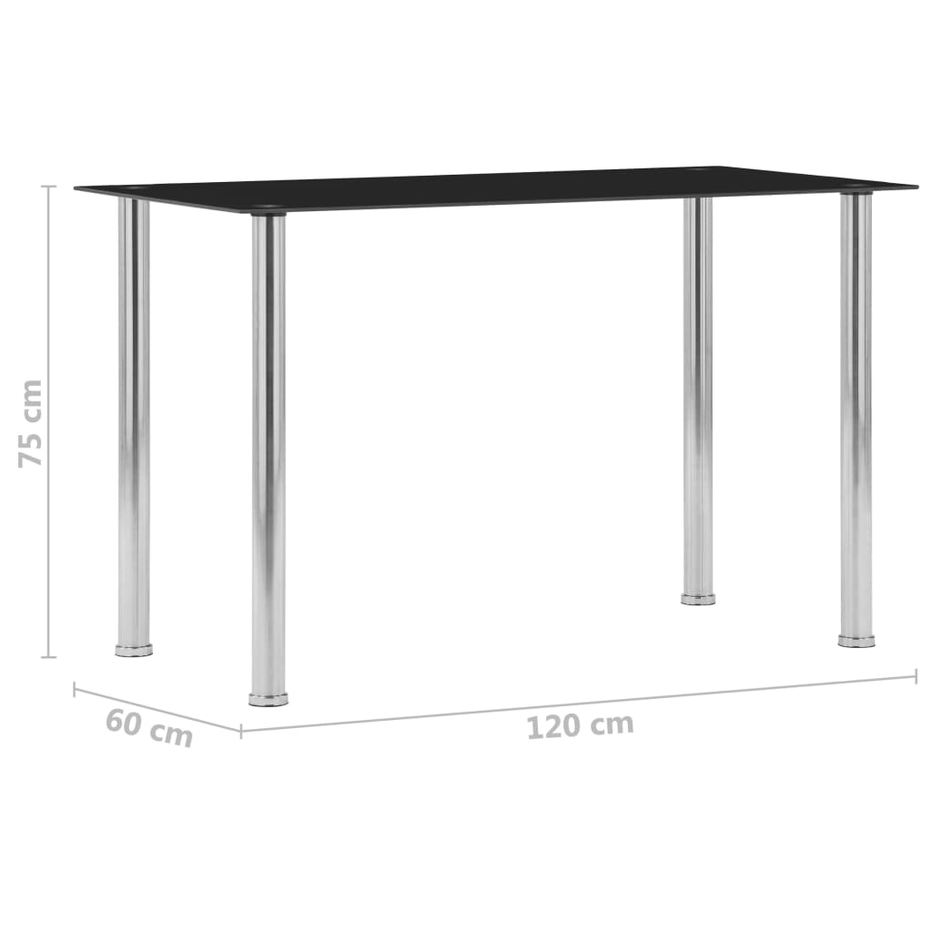 Esstisch Schwarz 120 x 60 x 75 cm Hartglas