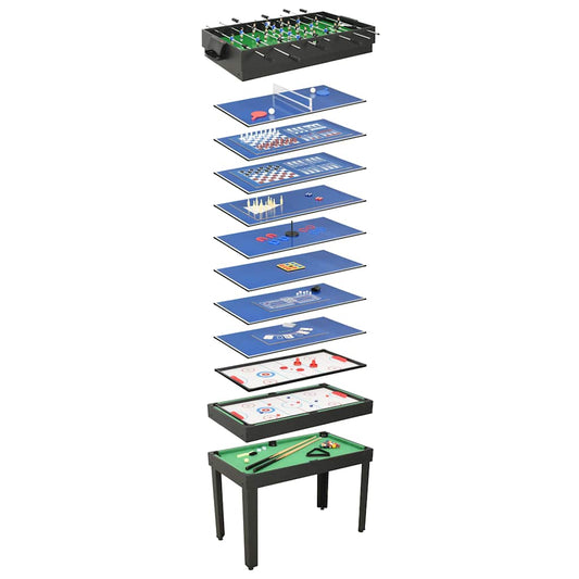 15-in-1 Multigame-Tisch 121×61×82 cm Schwarz