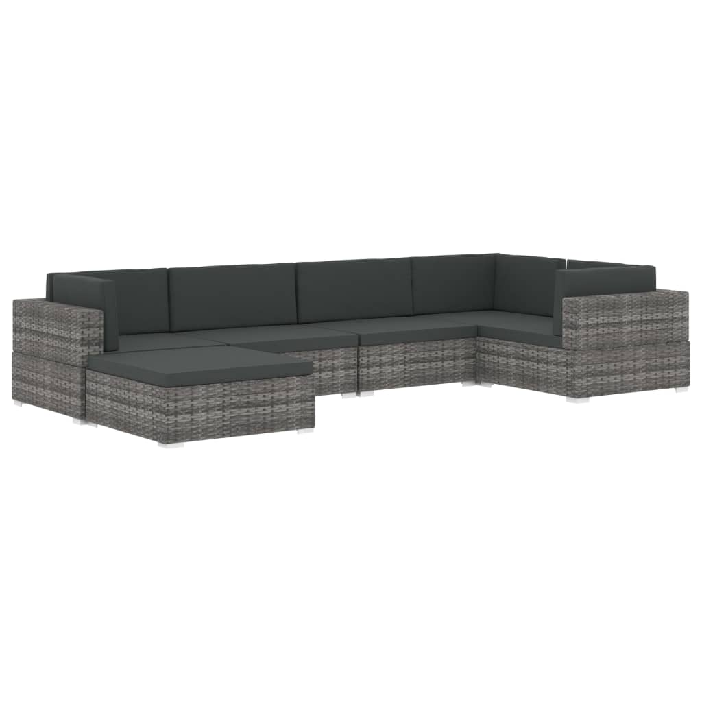 Modular-Sofa-Mittelteil 1 Stk. + Auflagen Poly Rattan Braun