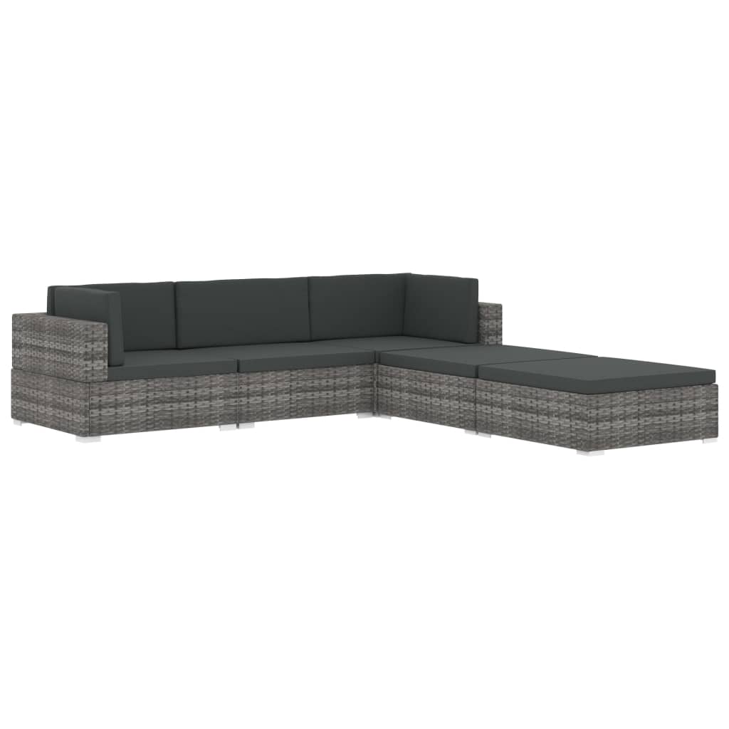 Modular-Sofa-Mittelteil 1 Stk. + Auflagen Poly Rattan Braun