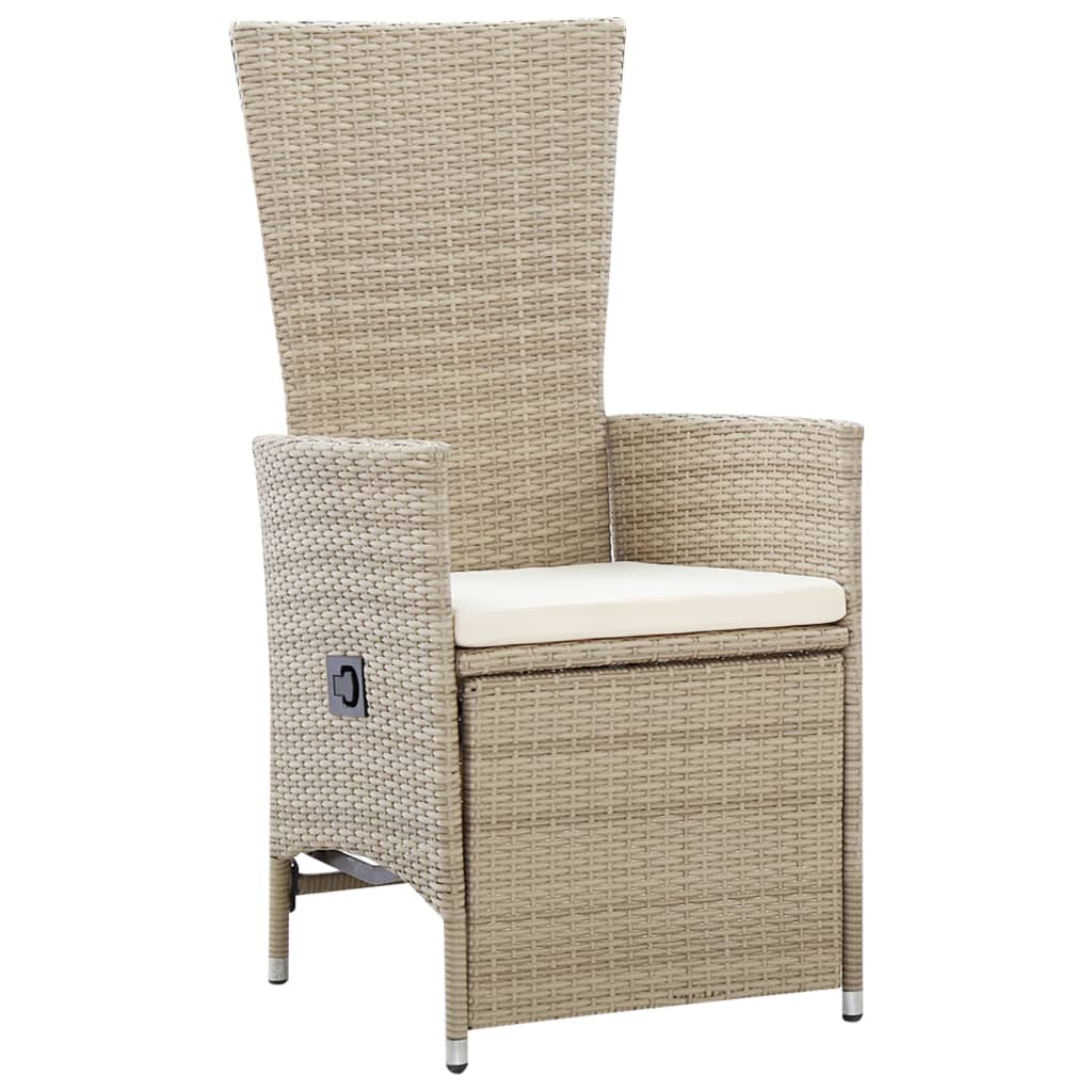 Garten-Liegestühle 2 Stk. mit Auflagen Poly Rattan Beige