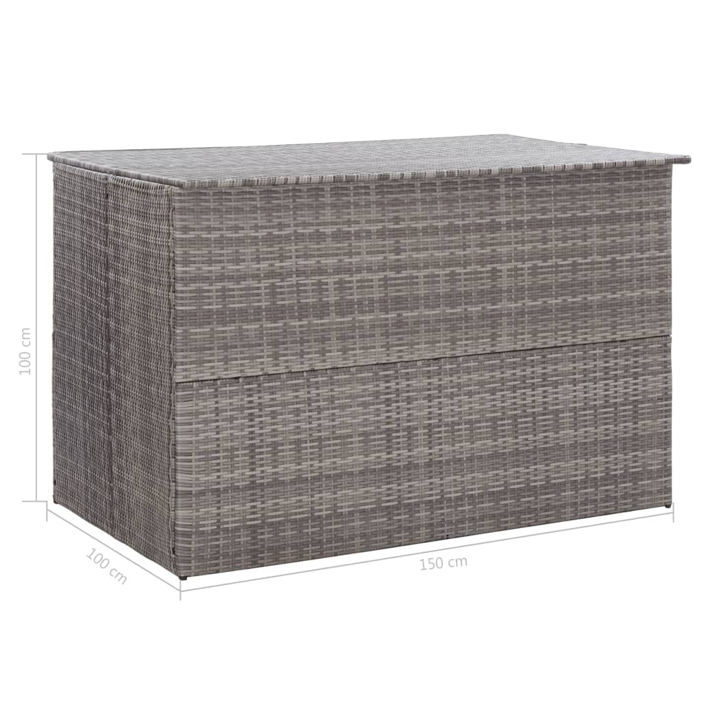 Garden-Auflagenbox Grau 150x100x100 cm Poly Rattan