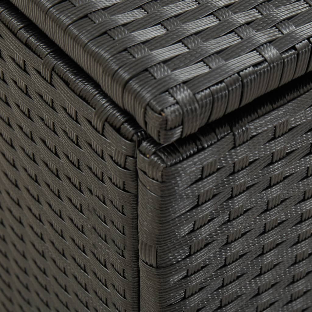 Gartenbox Poly Rattan 100x50x50 cm Schwarz