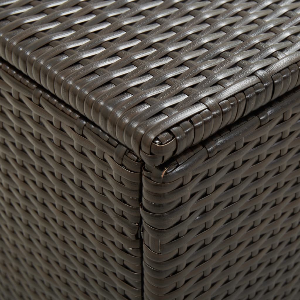 Gartenbox Poly Rattan 100x50x50 cm Braun