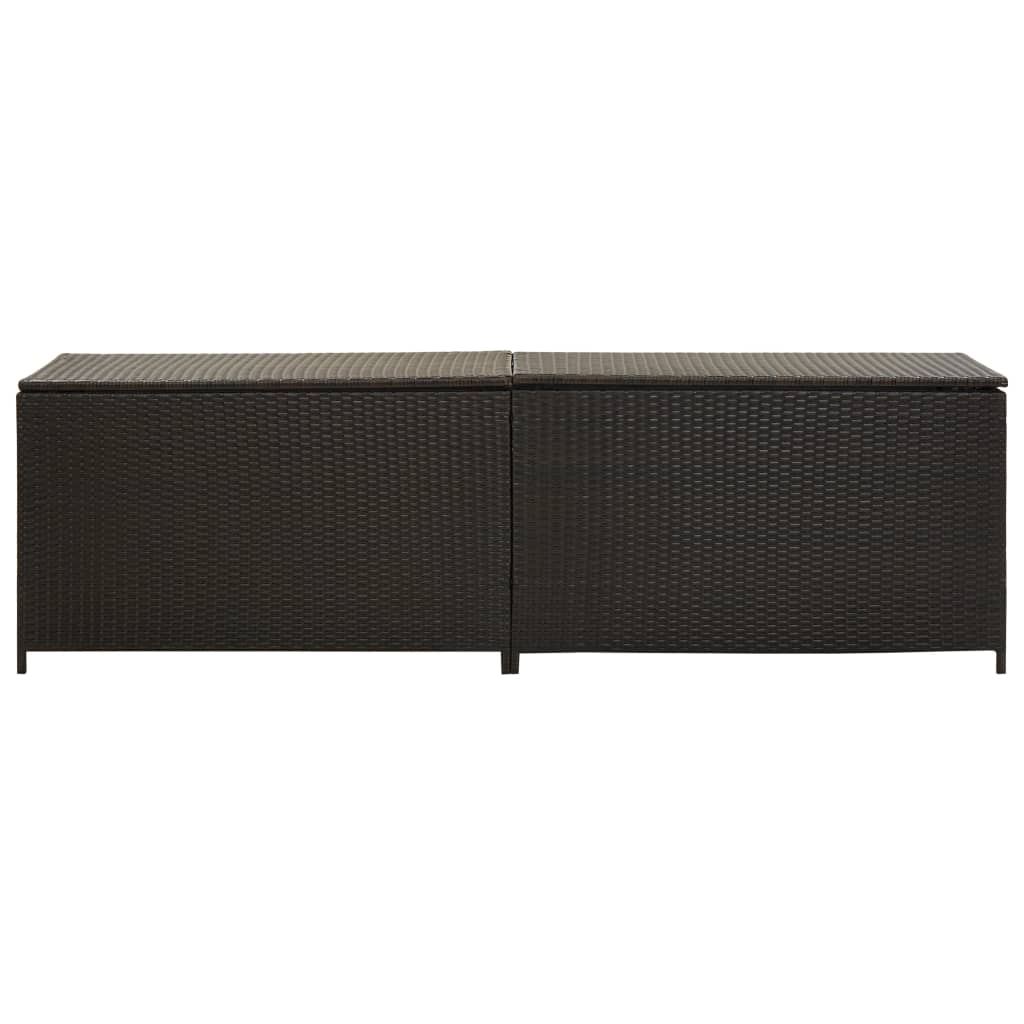 Gartenbox Poly Rattan 200x50x60 cm Braun