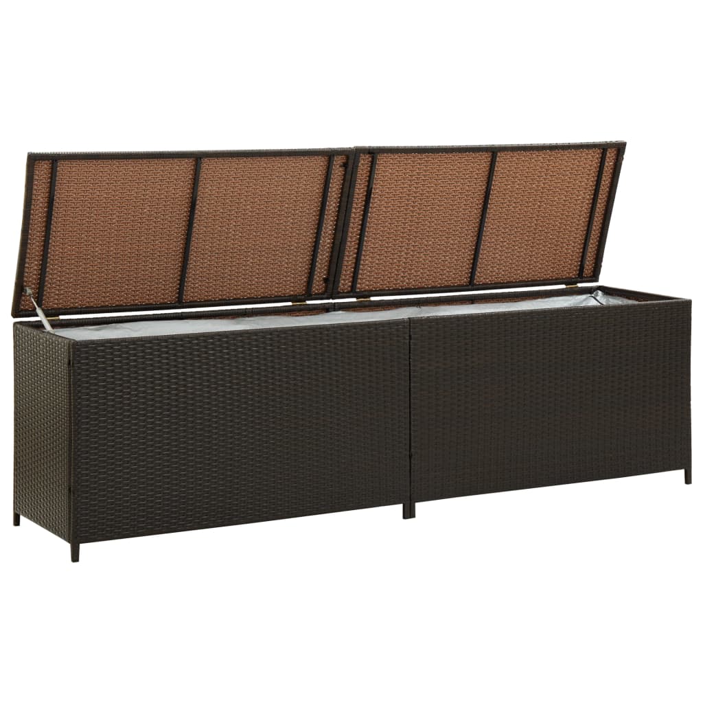 Gartenbox Poly Rattan 200x50x60 cm Braun