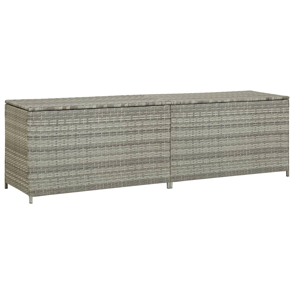 Gartenbox Poly Rattan 200x50x60 cm Grau