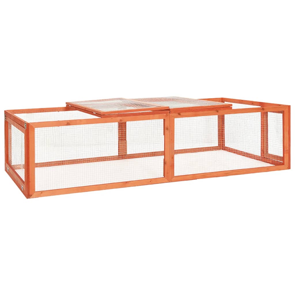 Kaninchenstall 183x90x46,5 cm Massivholz Tanne