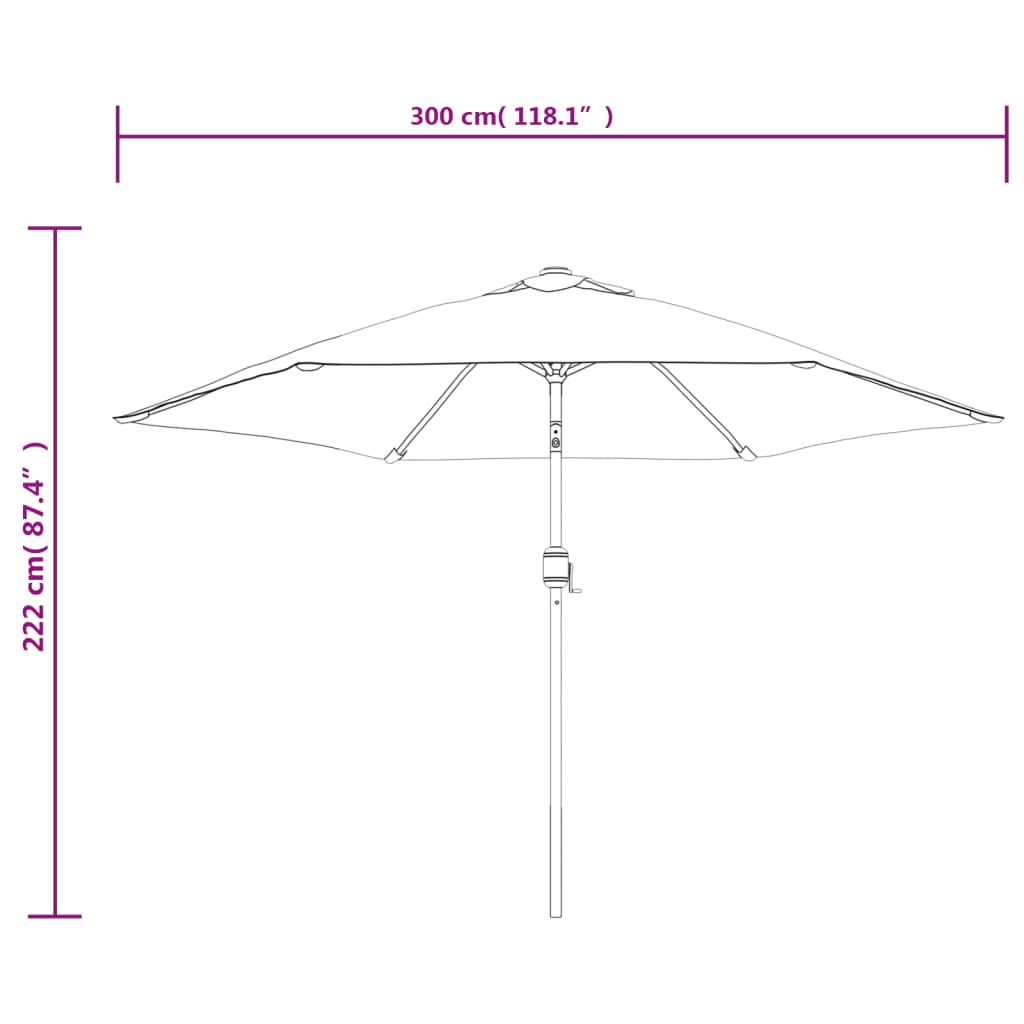 Sonnenschirm mit Metall-Mast 300 cm Azurblau