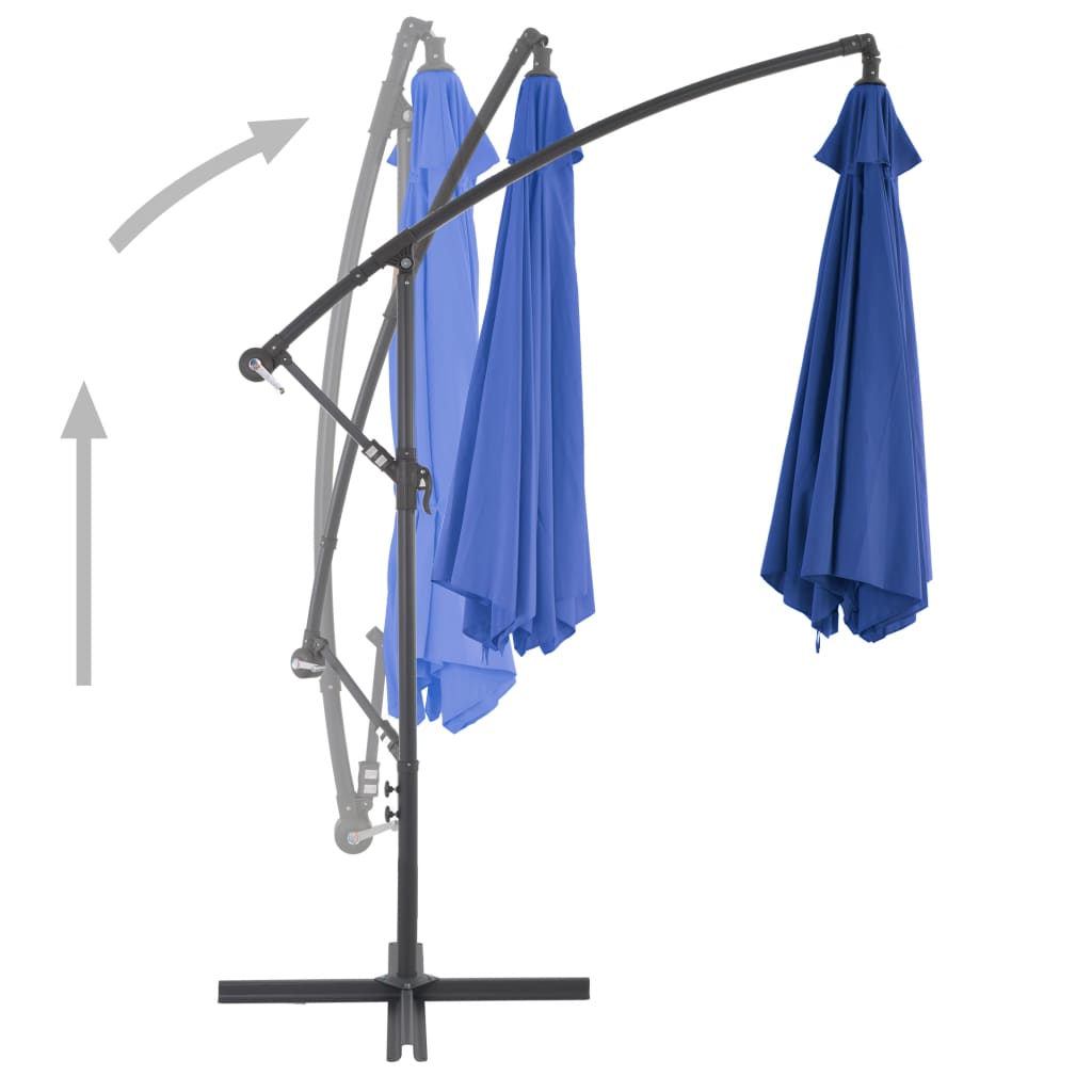 Ampelschirm mit Aluminium-Mast 300 cm Blau